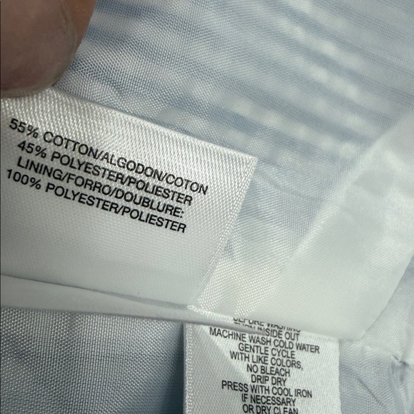 Anne Klein Seersucker Striped Blue Sleeveless Dress - Picture 9 of 9